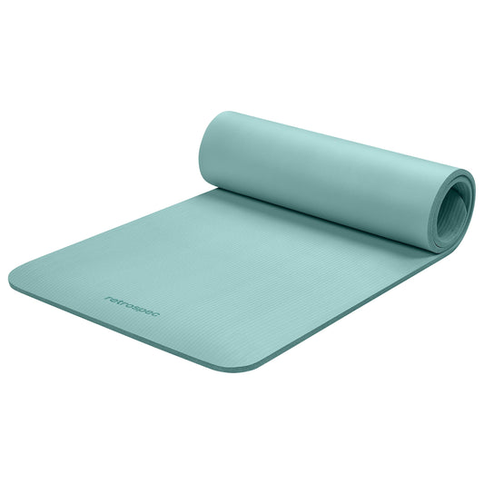 Retrospec Solana Yoga Mat 1/2" Thick w/Nylon Strap for Men & Women - Non Slip Excercise Mat for Yoga, Pilates, Stretching, Floor & Fitness Workouts