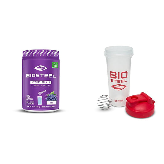 BioSteel Hydration Mix, Great Tasting Hydration with Zero Sugar, and No Artificial Flavours or Preservatives, Grape Flavour, 100 Servings per Tub