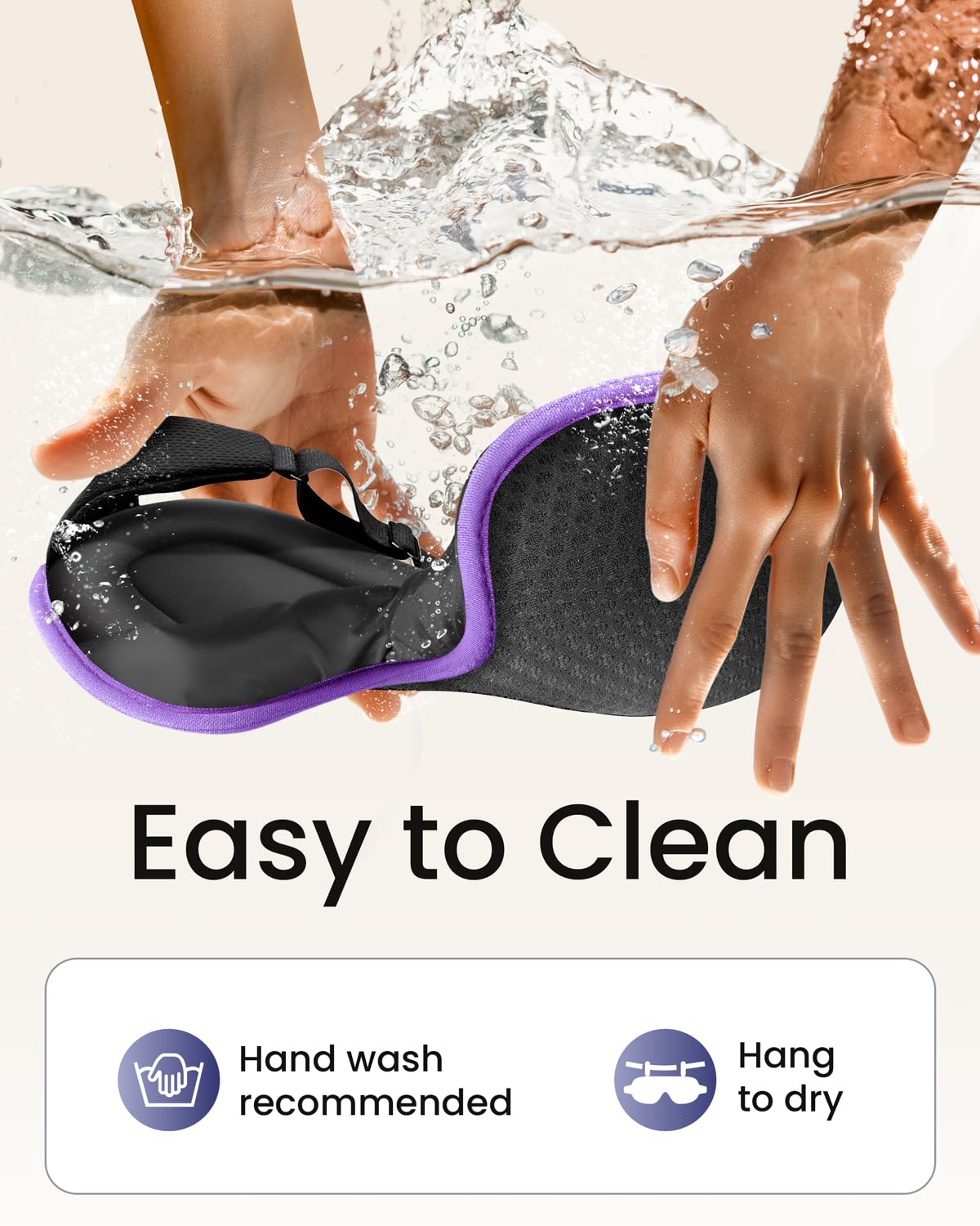 WAOAW Sleep Mask Travel Essentials - 3D Blackout Eye Mask for Sleeping - Soft Breathable Adjustable Light Blocking Eye Covers for Men and Women - Comfortable Night Mask for Travel Flight (Black)