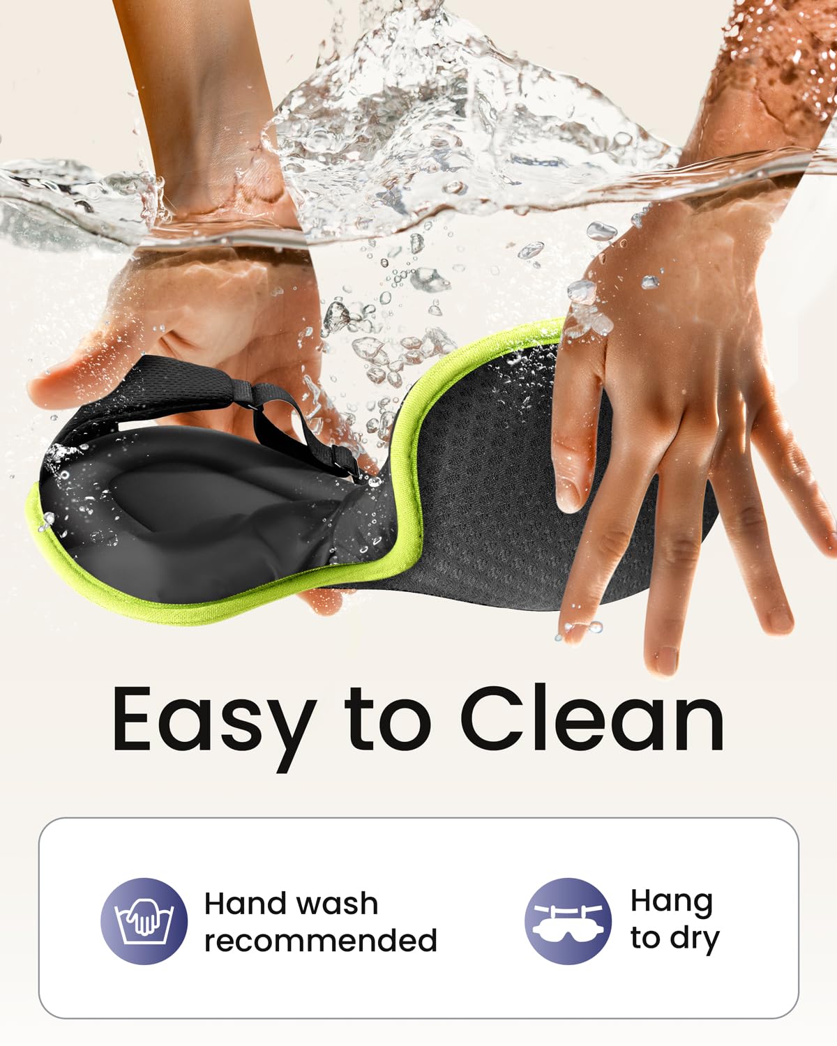 WAOAW Sleep Mask Travel Essentials - 3D Blackout Eye Mask for Sleeping - Soft Breathable Adjustable Light Blocking Eye Covers for Men and Women - Comfortable Night Mask for Travel Flight (Black)