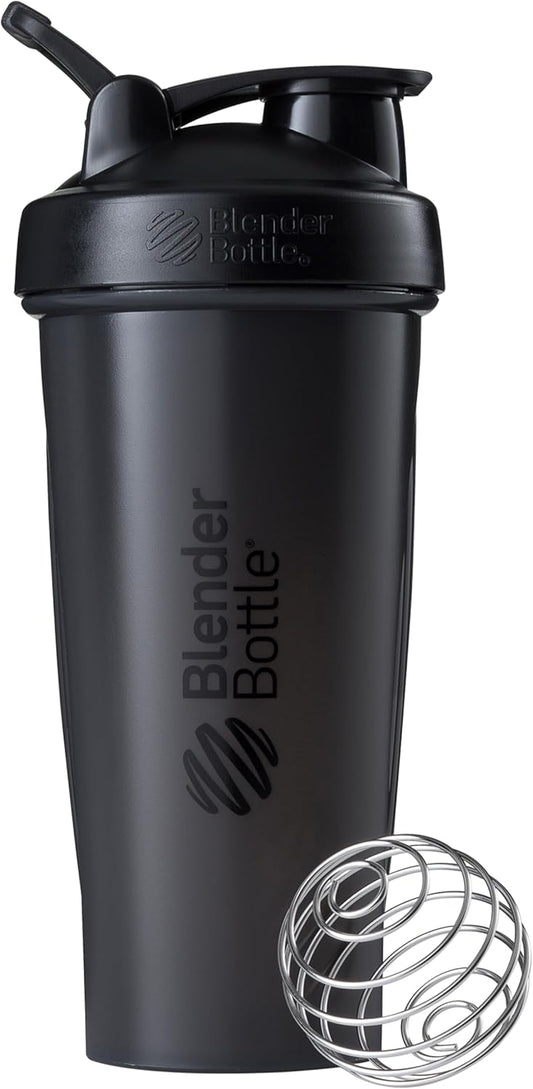 BlenderBottle Classic Loop Top Shaker Bottle, 28-Ounce, Clear/Black/Black