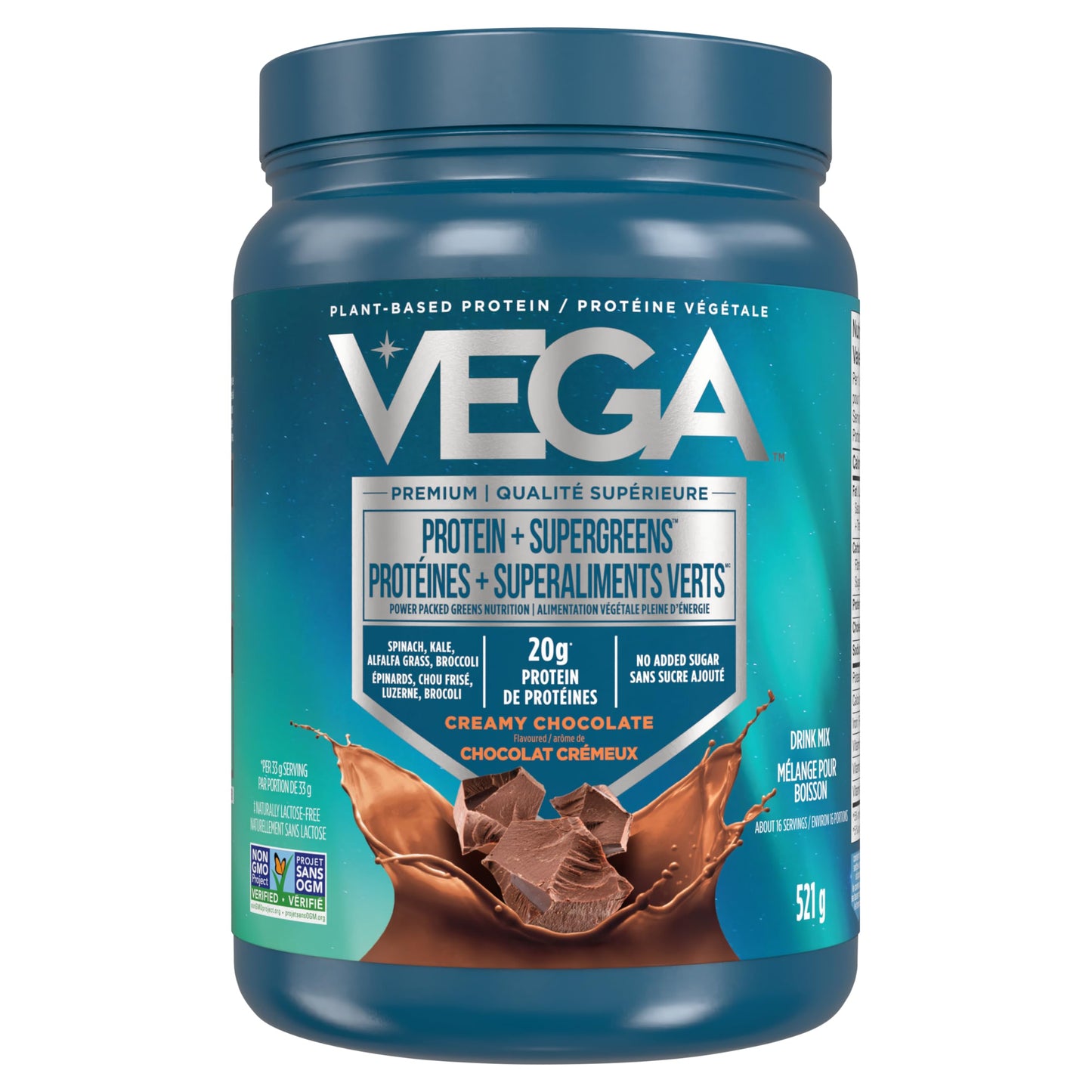Vega Protein and Greens Chocolate (19 Servings) Plant Based Protein Powder Plus Veggies, Vegan, Non GMO, Pea Protein For Women and Men, 618g (Packaging May Vary)